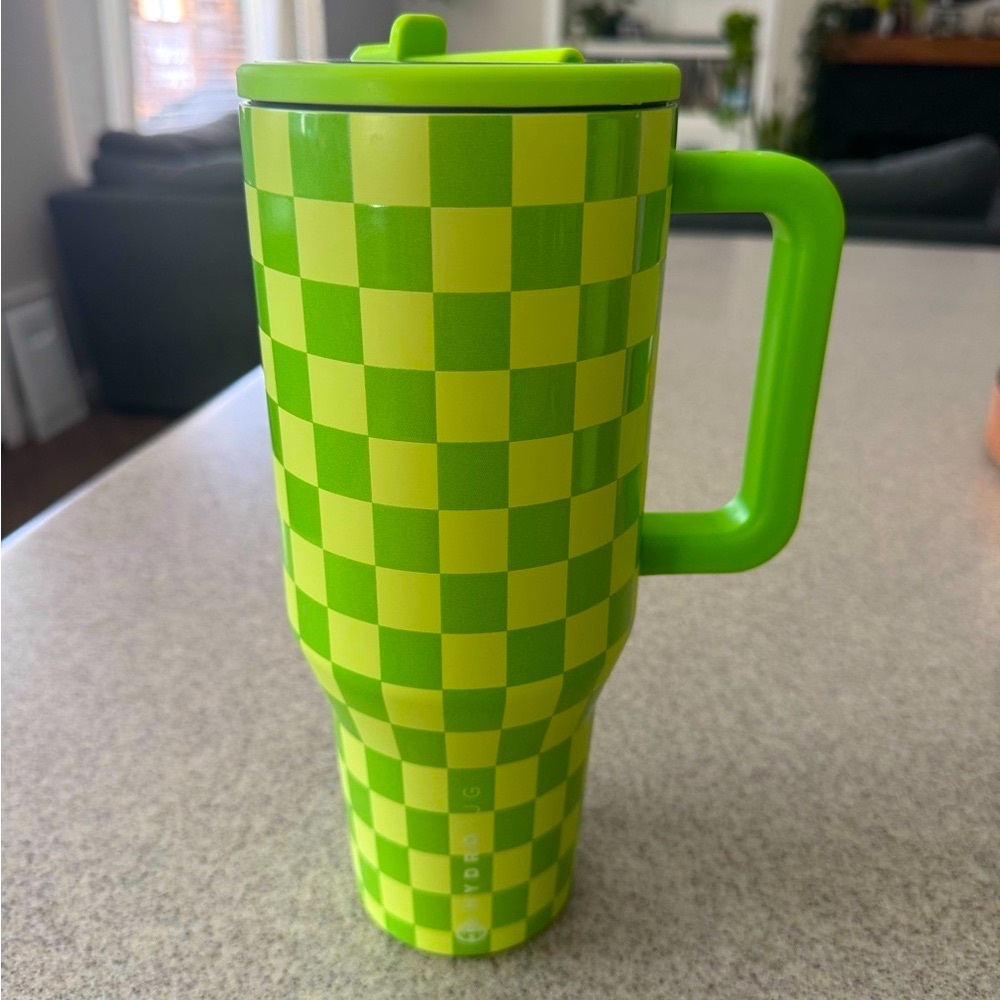 HydroJug 40oz Honeydew Checkered Traveler